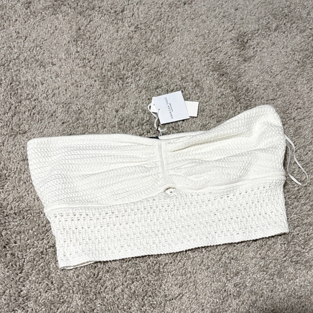 American Eagle Outfitters White Knit Tube Top